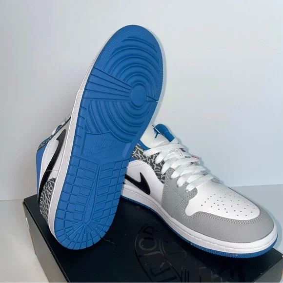 Air Jordan 1 Low SE True Blue Mens Size 8 Basketball Sneakers Shoes - Picture 5 of 14